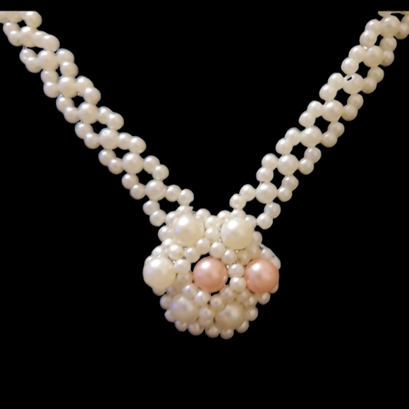 Hand Seed Beaded Floral Necklace Lot 3 - Picture 4 of 4